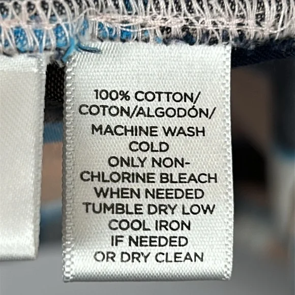 Lou & Grey Lagenlook Plaid Cotton Long Sleeve Pockets Tunic Top Large Blue Peach - Picture 13 of 14